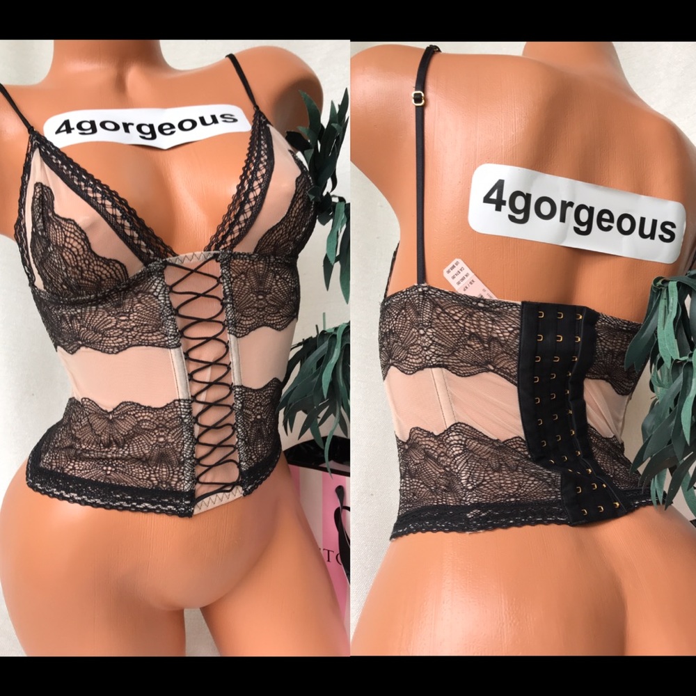 VS S,M CORSET BUSTIER CROP TOP PARTY NUDE BLACK